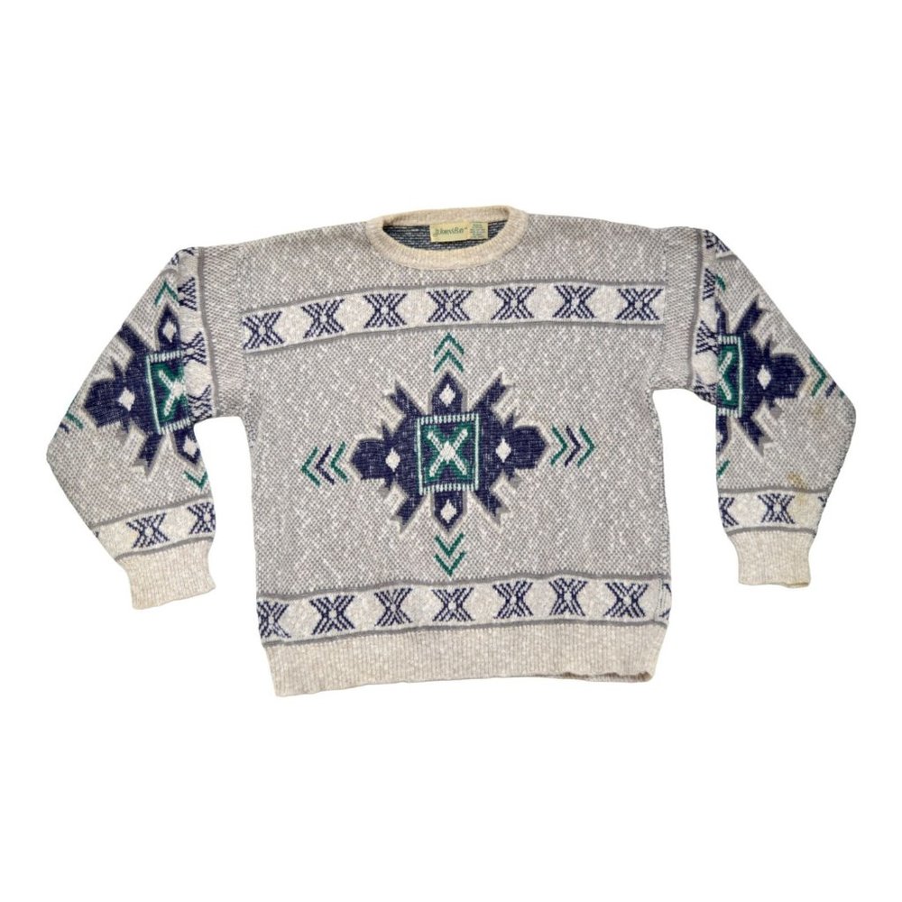 Vintage St. Johns Bay Womens Crew-neck Sweater Cardigan Nordic Fair Size M‎